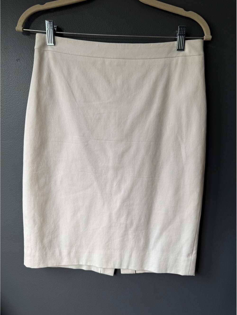 J.Crew Cream Stretch Cotton Pencil Skirt Size 2